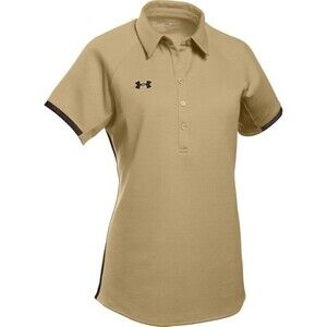 NEW Under Armour Women's Rival Polo MEDIUM M Vegas Gold Black